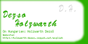 dezso holzwarth business card